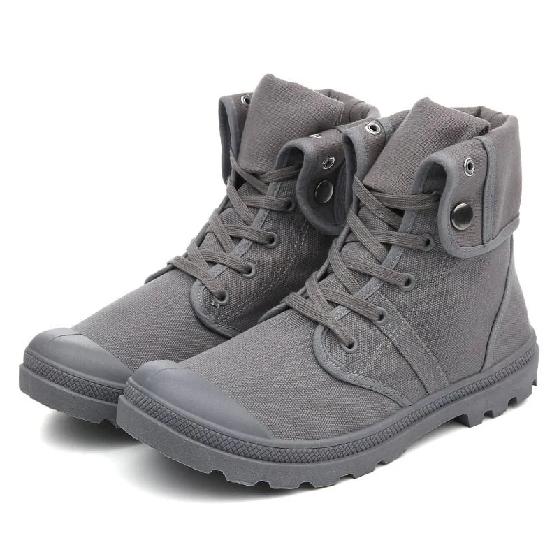 Hip Hop Desert Style Fashion Autumn Military Comfortable Canvas Tactical Ankle Boots Shoes Size