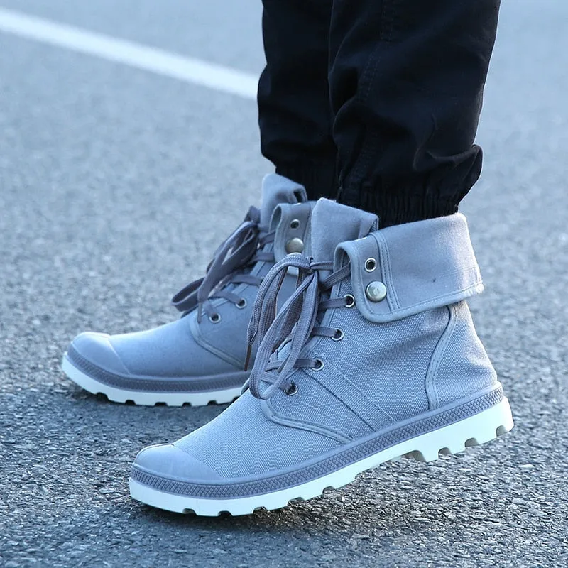 Hip Hop Desert Style Fashion Autumn Military Comfortable Canvas Tactical Ankle Boots Shoes Size