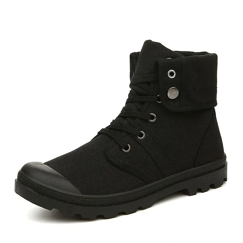 Hip Hop Desert Style Fashion Autumn Military Comfortable Canvas Tactical Ankle Boots Shoes Size
