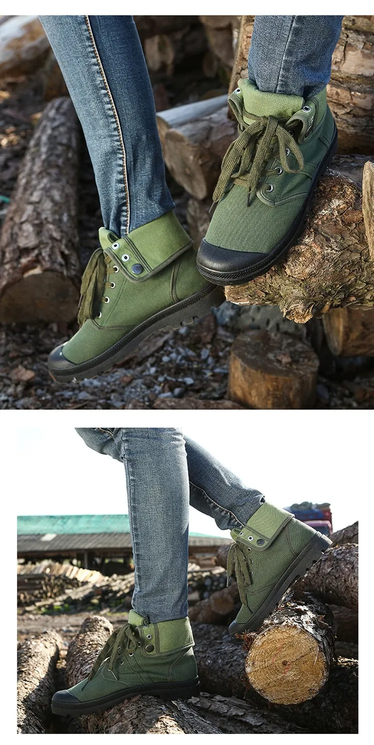 Hip Hop Desert Style Fashion Autumn Military Comfortable Canvas Tactical Ankle Boots Shoes Size