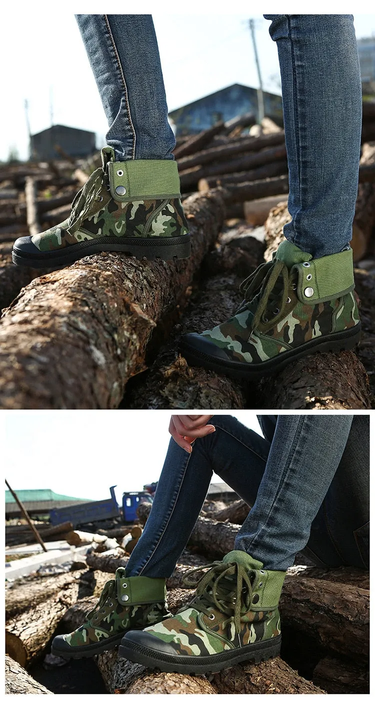 Hip Hop Desert Style Fashion Autumn Military Comfortable Canvas Tactical Ankle Boots Shoes Size