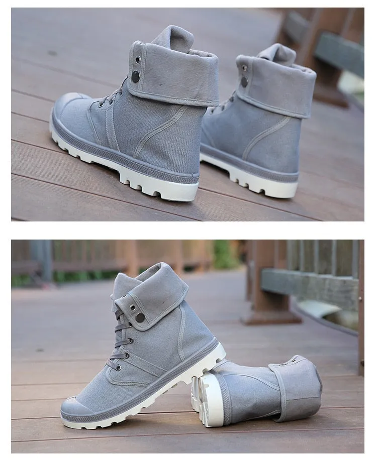 Hip Hop Desert Style Fashion Autumn Military Comfortable Canvas Tactical Ankle Boots Shoes Size