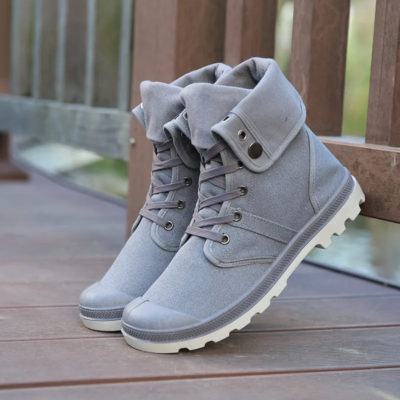 Hip Hop Desert Style Fashion Autumn Military Comfortable Canvas Tactical Ankle Boots Shoes Size