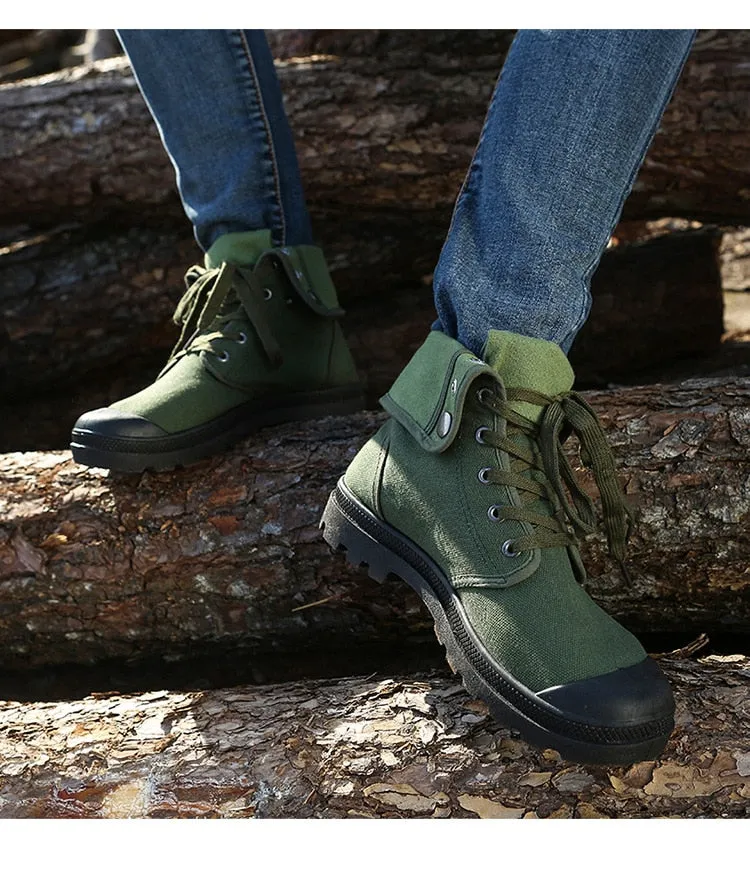 Hip Hop Desert Style Fashion Autumn Military Comfortable Canvas Tactical Ankle Boots Shoes Size