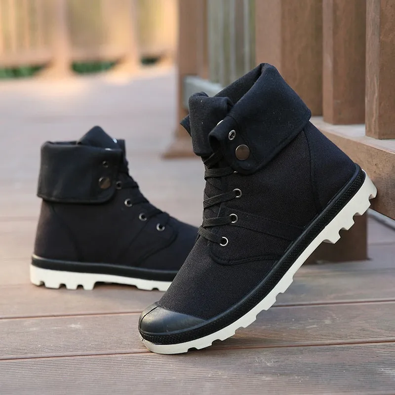 Hip Hop Desert Style Fashion Autumn Military Comfortable Canvas Tactical Ankle Boots Shoes Size