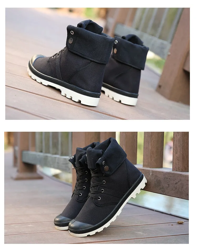 Hip Hop Desert Style Fashion Autumn Military Comfortable Canvas Tactical Ankle Boots Shoes Size