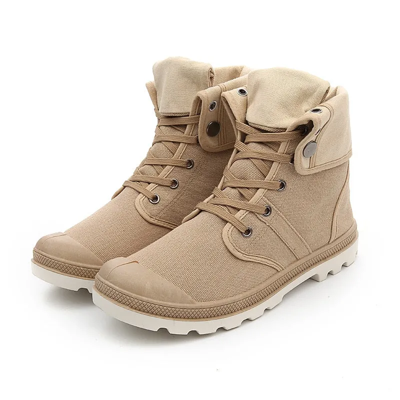 Hip Hop Desert Style Fashion Autumn Military Comfortable Canvas Tactical Ankle Boots Shoes Size