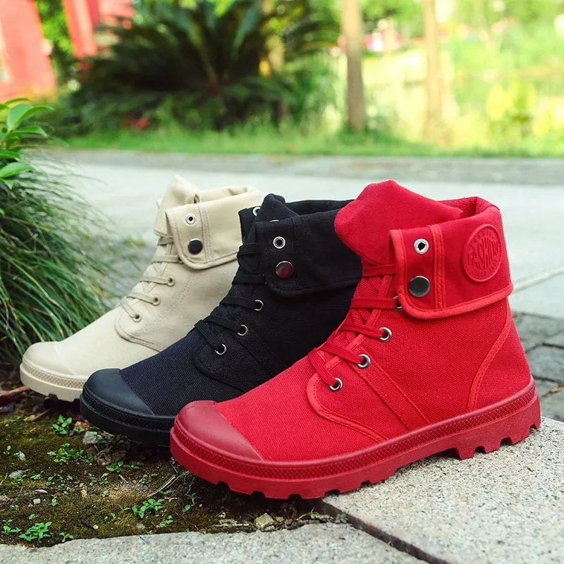 Hip Hop Desert Style Fashion Autumn Military Comfortable Canvas Tactical Ankle Boots Shoes Size