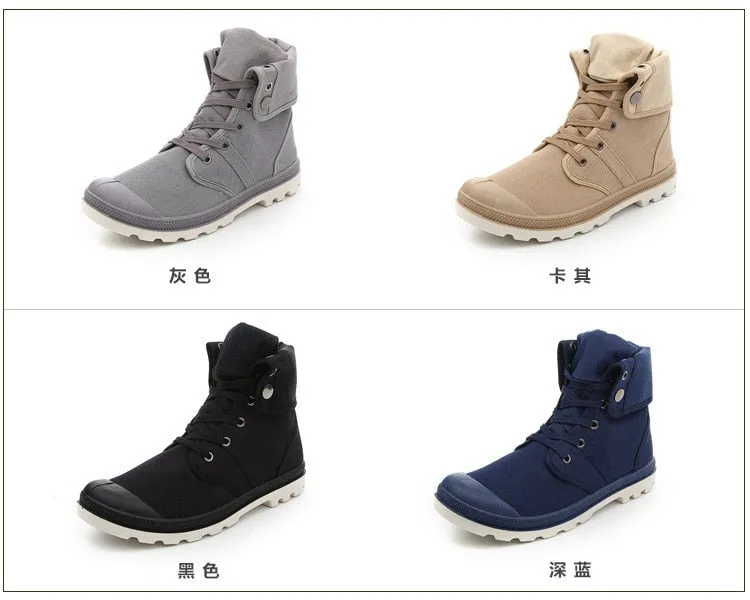 Hip Hop Desert Style Fashion Autumn Military Comfortable Canvas Tactical Ankle Boots Shoes Size