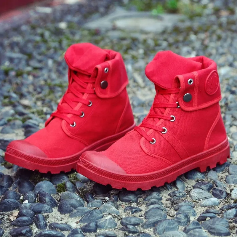 Hip Hop Desert Style Fashion Autumn Military Comfortable Canvas Tactical Ankle Boots Shoes Size