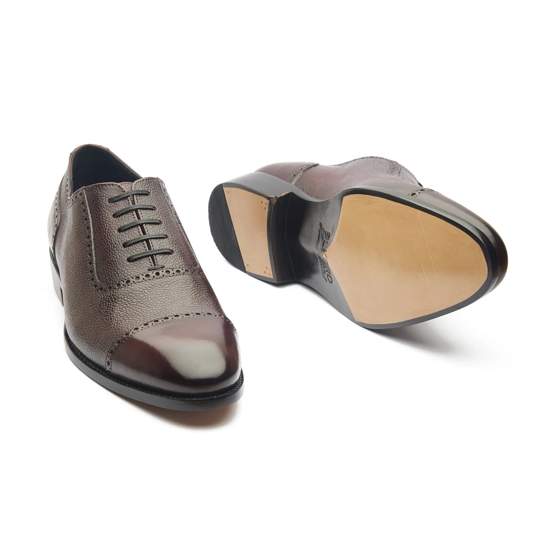 Huayra, Adelaide Oxford - Burgundy Pebble Grain | Hand Welted Contemporary Classics