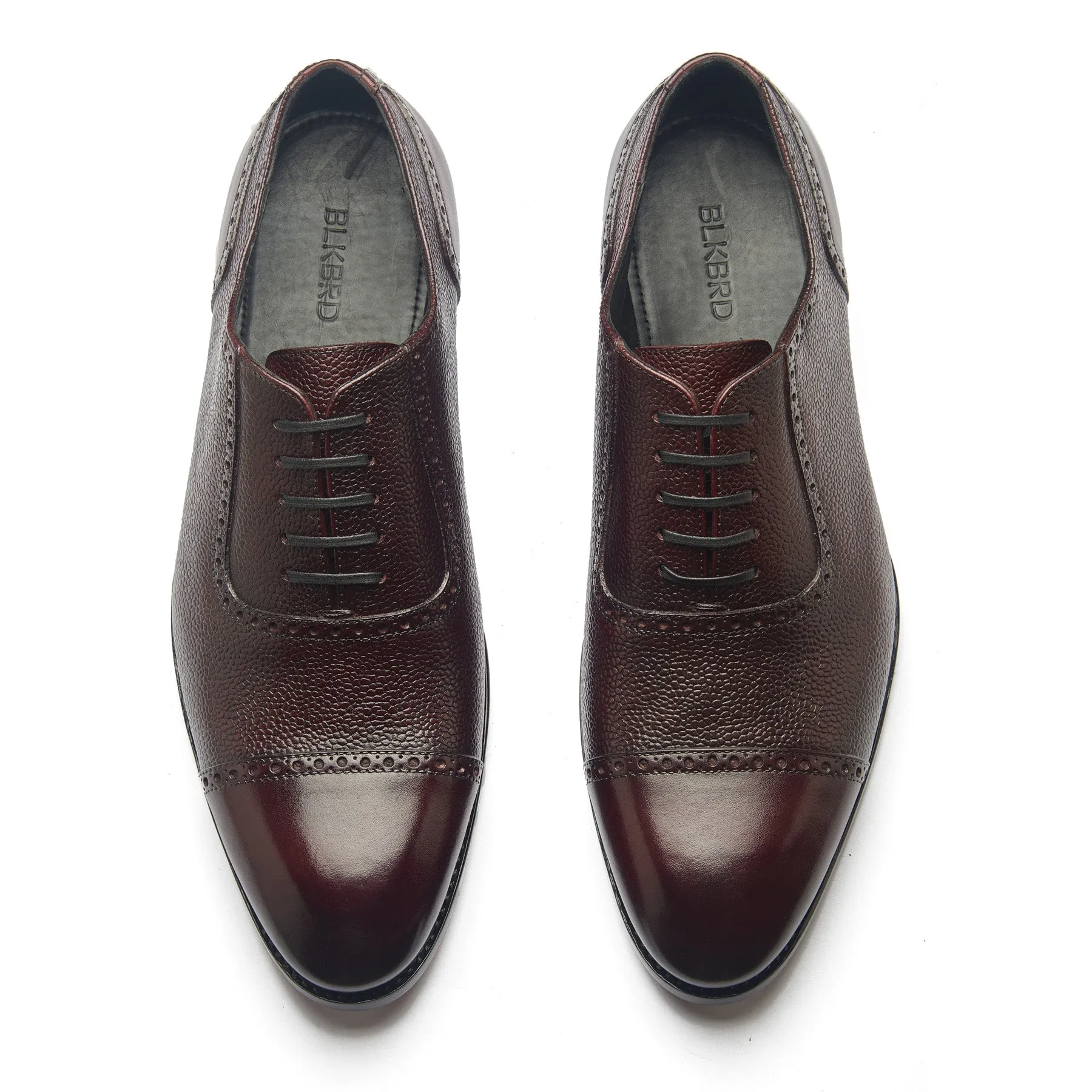 Huayra, Adelaide Oxford - Burgundy Pebble Grain | Hand Welted Contemporary Classics