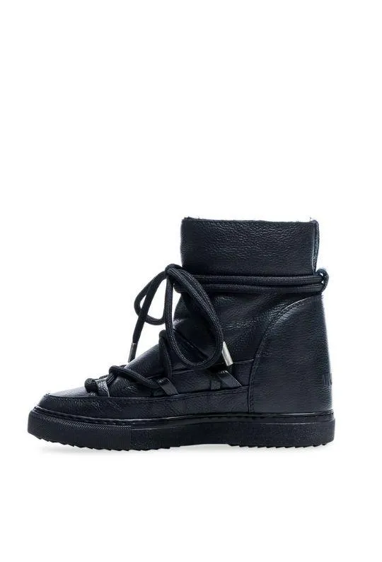 Inuikii Full Leather wedge Sneaker Boot - Black