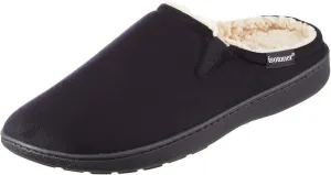 Isotoner Men's Microsuede Hoodback Slippers Black XXL 13 to 14
