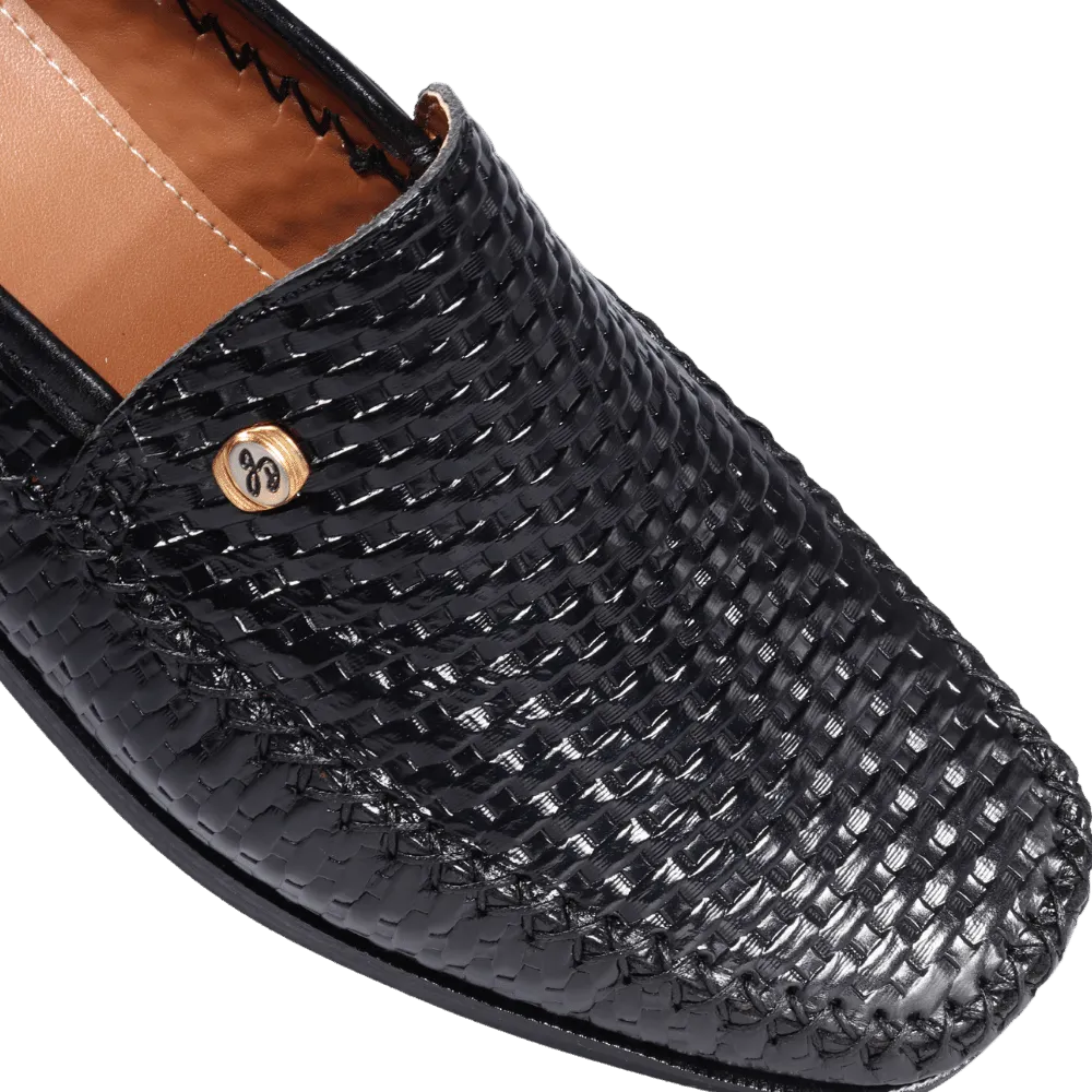 John Drake Weave Moccasin - Black