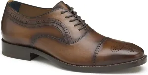 Johnston & Murphy Mens Danridge Cap Toe Shoe - Mens Dress Shoes, Leather Shoes, Dress Shoes for Men, Cushioned Footbed, Formal Shoes for Men, Business Casual Shoes