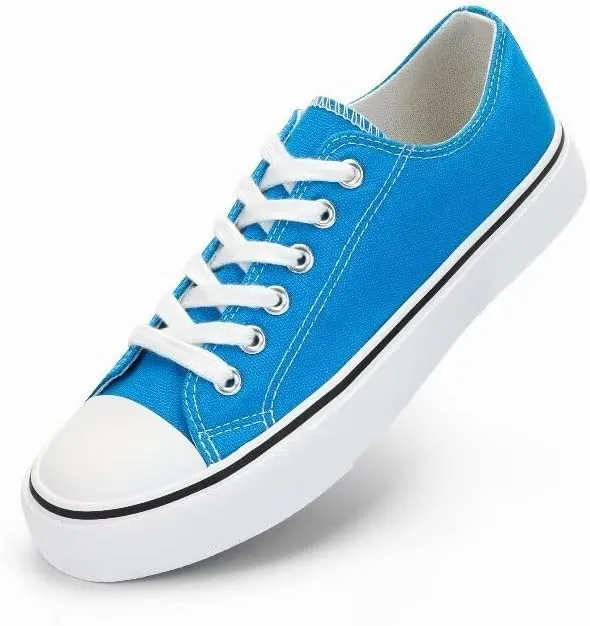 JUDIS Womens Lace Up Canvas Shoes Low Top Fashion Sneakers Casual Tennis Walking Shoes