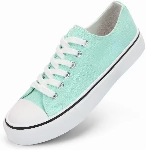 JUDIS Womens Lace Up Canvas Shoes Low Top Fashion Sneakers Casual Tennis Walking Shoes