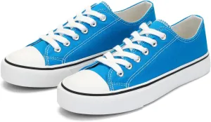 JUDIS Womens Lace Up Canvas Shoes Low Top Fashion Sneakers Casual Tennis Walking Shoes