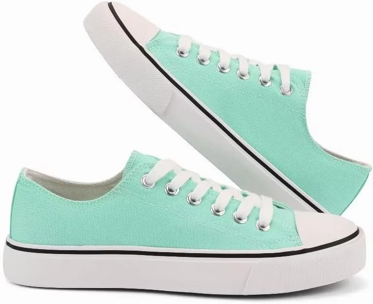 JUDIS Womens Lace Up Canvas Shoes Low Top Fashion Sneakers Casual Tennis Walking Shoes