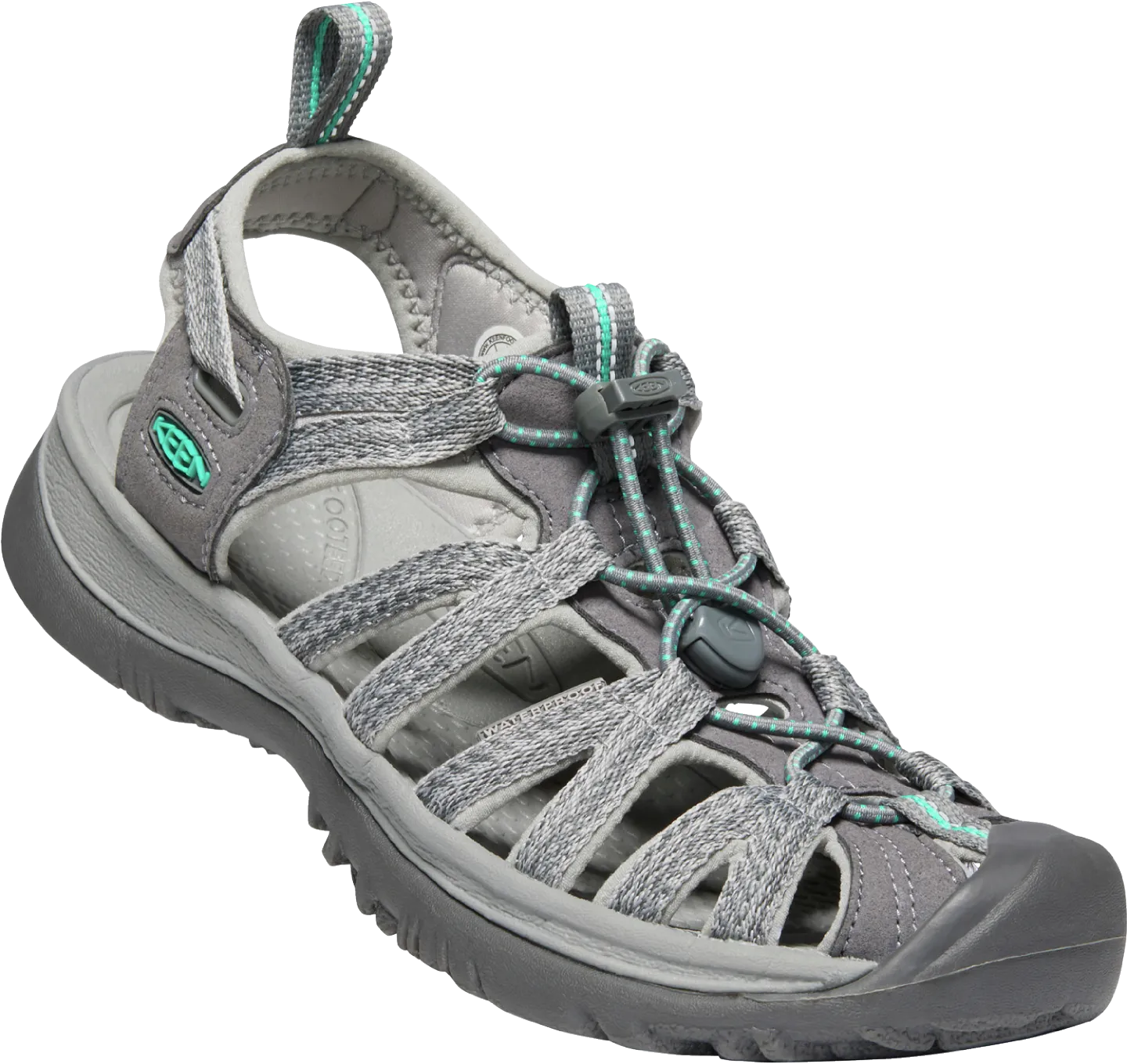 KEEN WOMEN'S WHISPER SANDAL MEDIUM GREY/PEACOCK GREEN 1022814