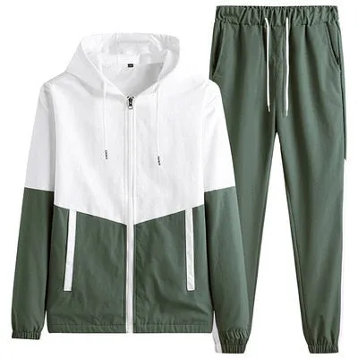 Kor Patchwork Hip Hop Casual Men's Fitness Sets