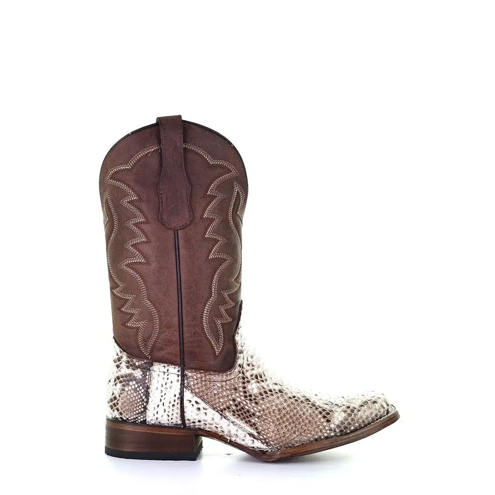 L5740 - Corral natural western roper python boots for men