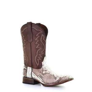 L5740 - Corral natural western roper python boots for men