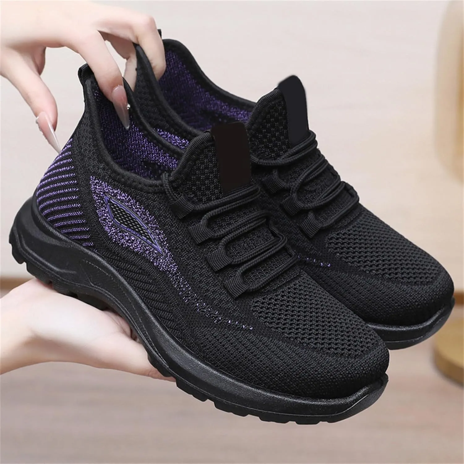 Ladies Mesh Orthopedic Sneakers Breathable Lace Up Walking Running Shoes Comfortable Tennis Shoes Non Slip Lightweight Casual Womens Sneakers
