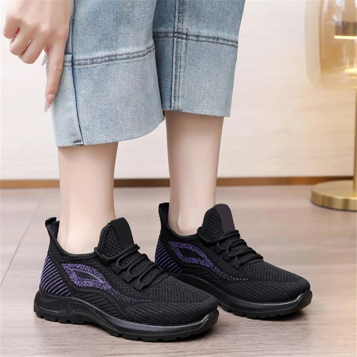 Ladies Mesh Orthopedic Sneakers Breathable Lace Up Walking Running Shoes Comfortable Tennis Shoes Non Slip Lightweight Casual Womens Sneakers