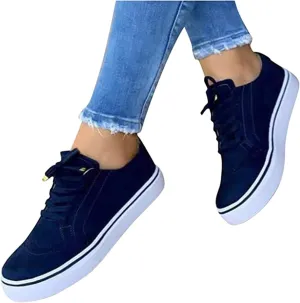 Lausiuoe Shoes For Women Slip On Flats Womens Canvas Sneakers Low Top Fashion Comfortable Classic Casual Lightweight Soft Breathable Non-Slip Walking Flat Shoes Loafers
