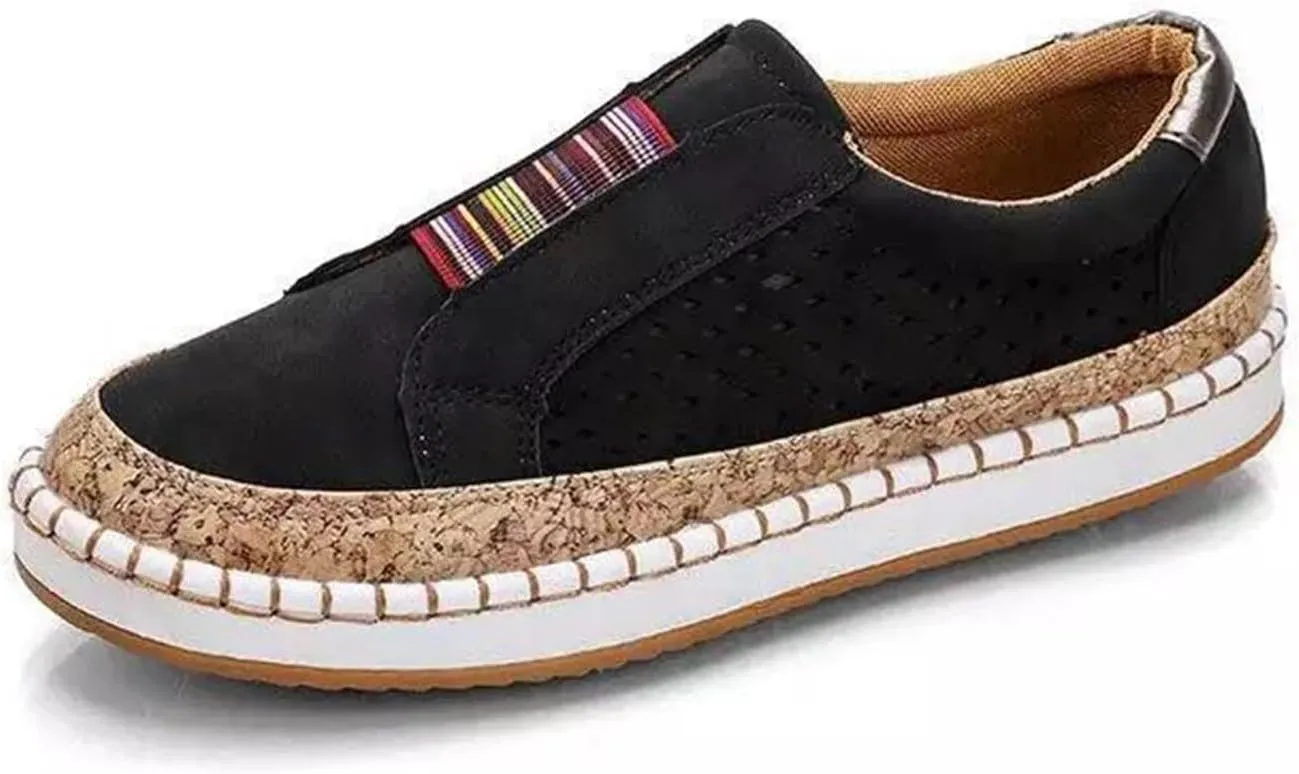 Lausiuoe Sneakers For Women Wide Width Comfortable Low Top Casual Canvas Shoes Fashion Slip On Walking Flat Loafers