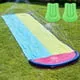 Lavinya Slip and Slide for Children and Adults-16FT Porch Splash Pool with Crash pad Summer Outdoor Water Toys Waterslide with Built in Splash Sprinkler Water Slide with 2 Surfboards