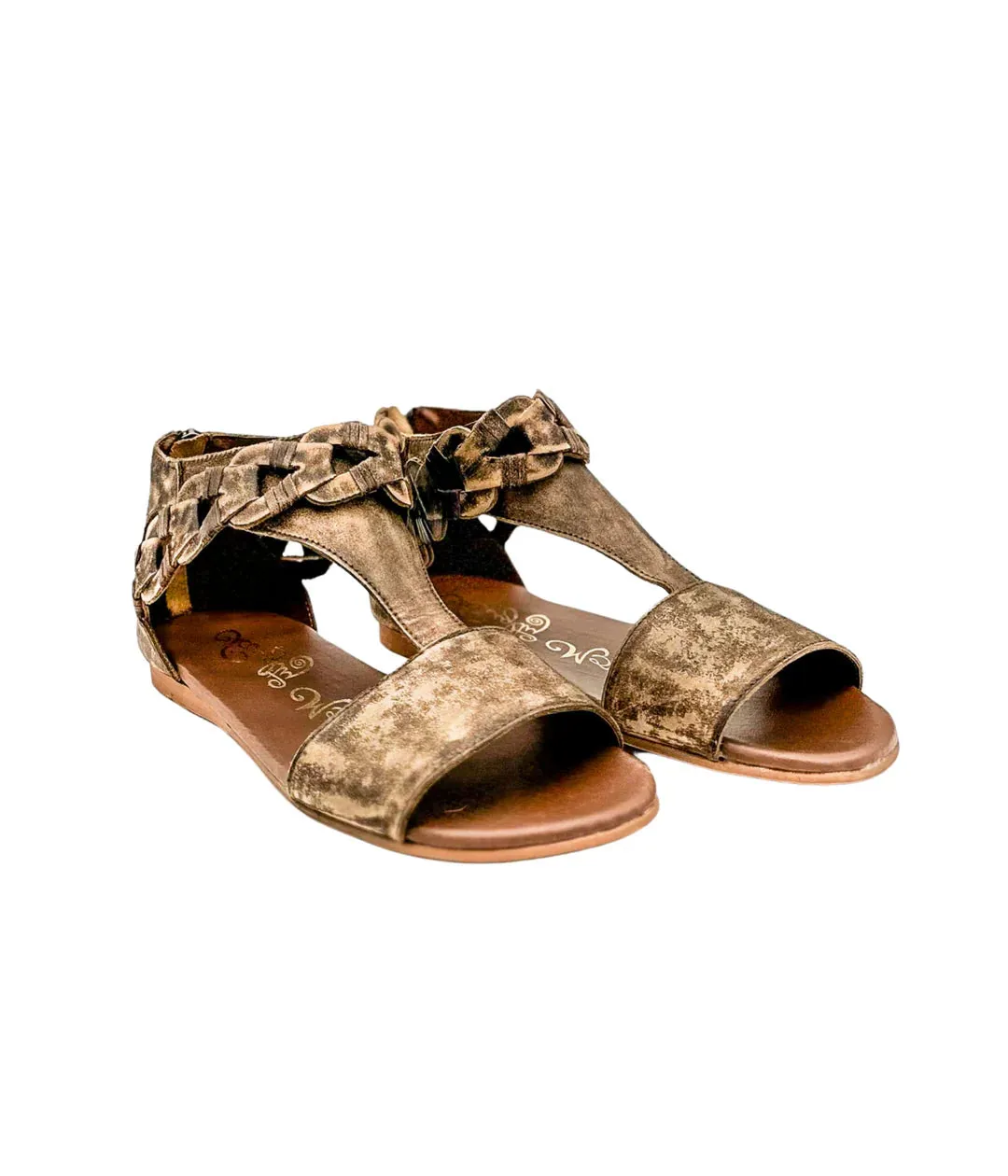 Leather Loop Sandals in Tan
