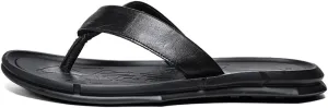 Leisure Men's Slippers Genuine Leather Casual Shoes Men Breathable Beach Flip Flops Retro Street Slippers