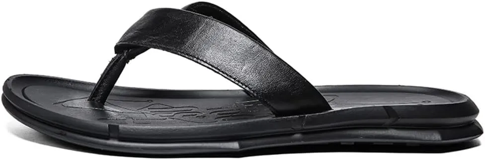 Leisure Men's Slippers Genuine Leather Casual Shoes Men Breathable Beach Flip Flops Retro Street Slippers