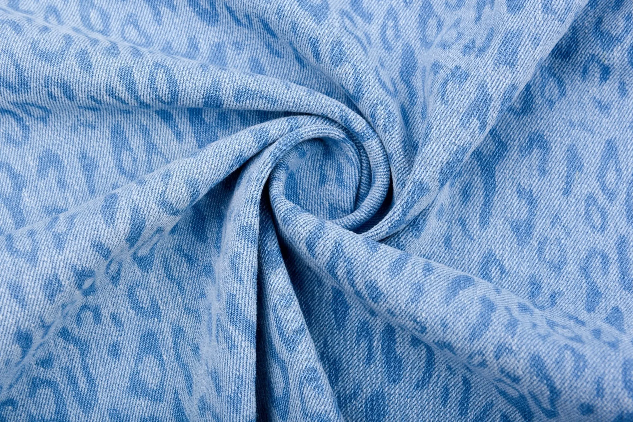 Leopard  Cotton Stretch  Washed  Denim