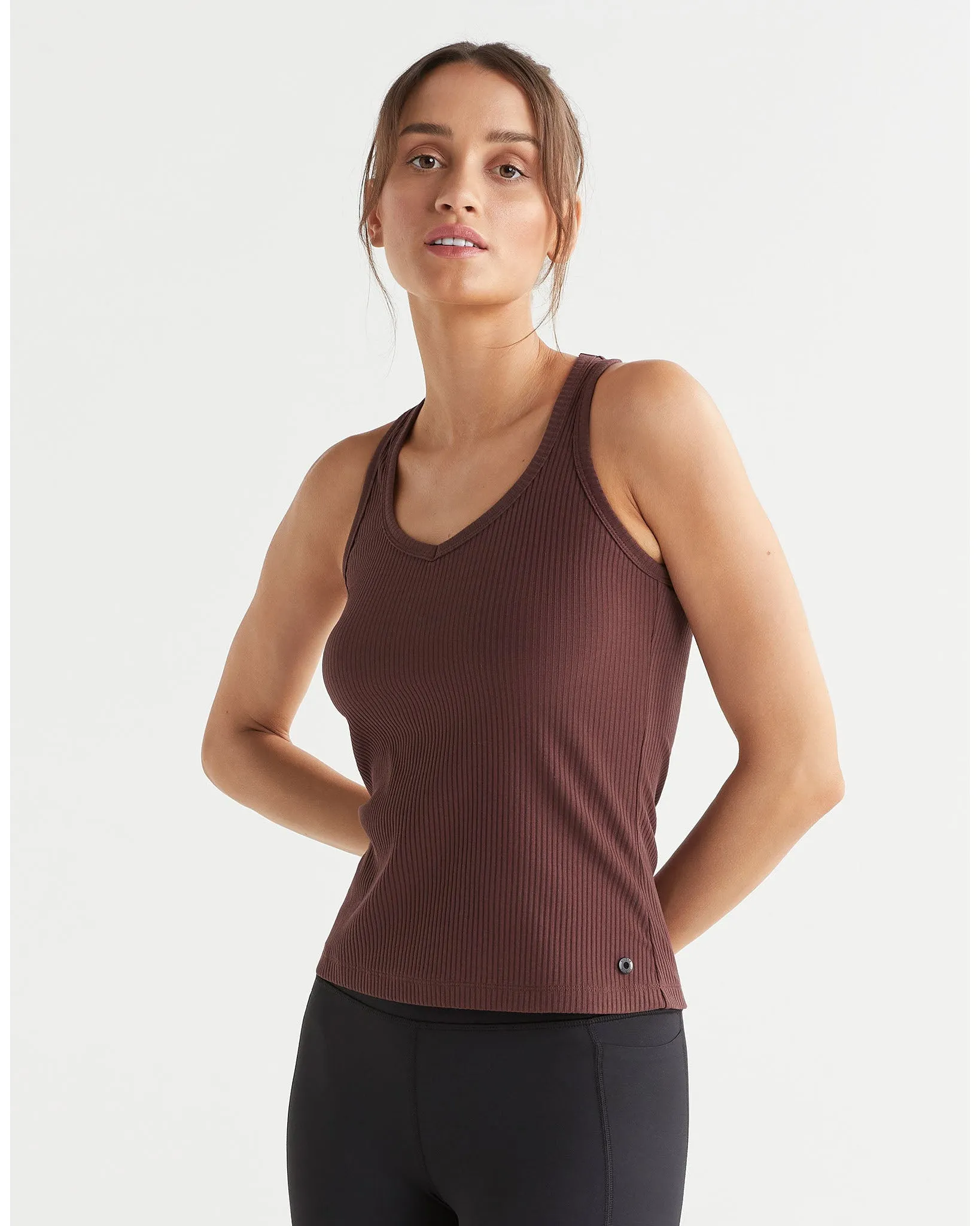 Lilybod Leera Long Rib Tank - Burgundy