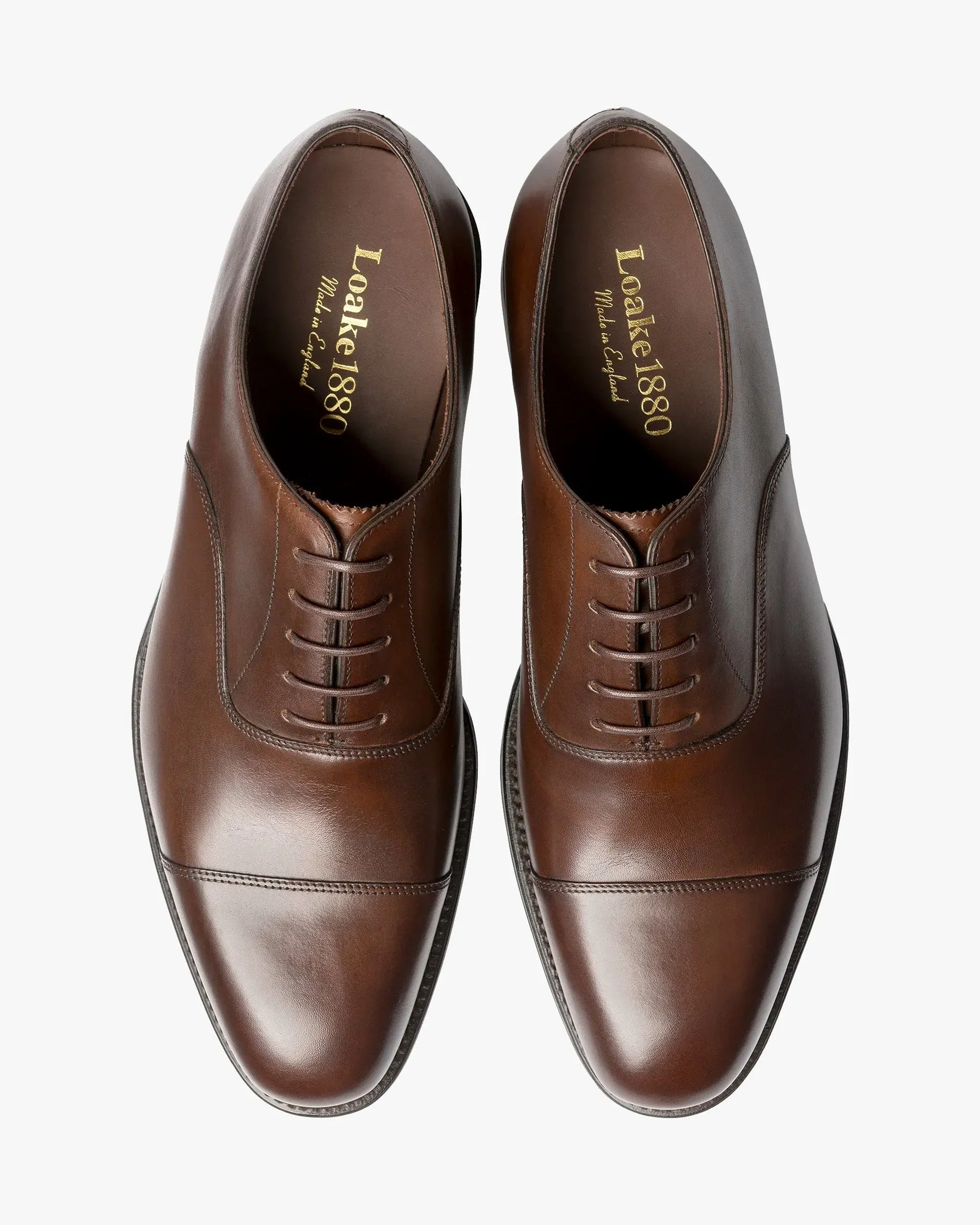 Loake 1880 Classic Aldwych Toe-Cap Oxford Shoe - Dark Brown