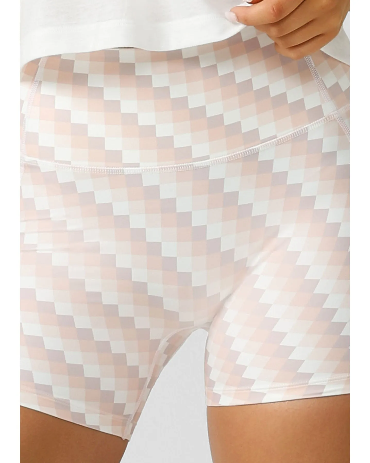 Lorna Jane 12cm No Ride Bike Shorts - Sunkissed Gingham