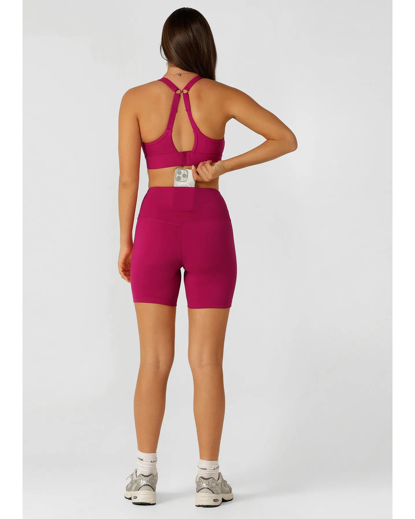 Lorna Jane Lotus No Chafe 12cm Bike Shorts - Persian Rose