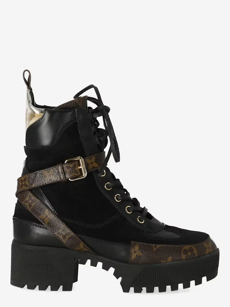 LOUIS VUITTON LAUREATE PLATFORM DESERT ANKLE BOOTS