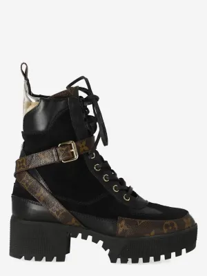 LOUIS VUITTON LAUREATE PLATFORM DESERT ANKLE BOOTS