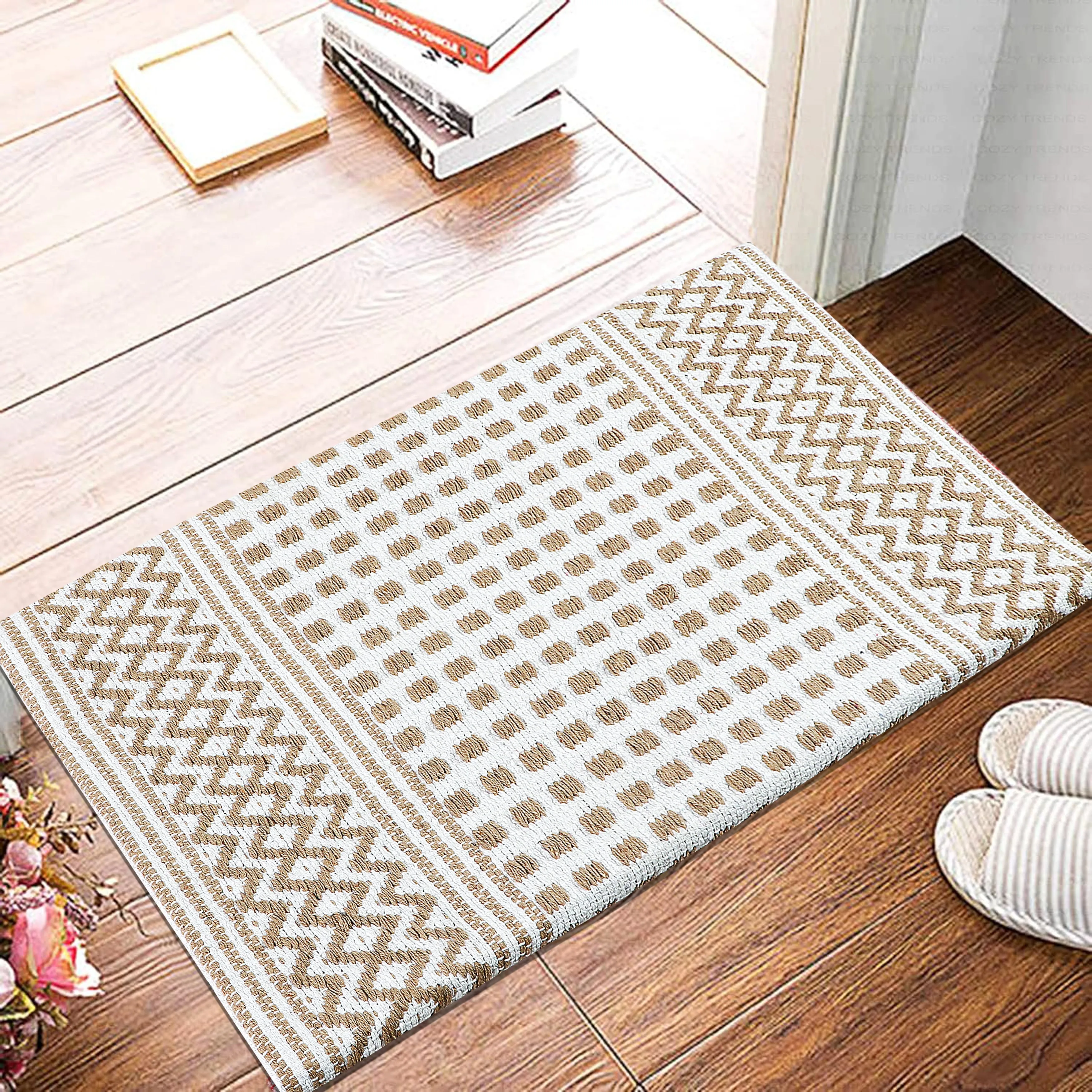 Luxurious Woven Cotton Cushioned Thiclk Kitchen Mat Rug - Anti-Fatigue, Anti-Skid - 18''x30''