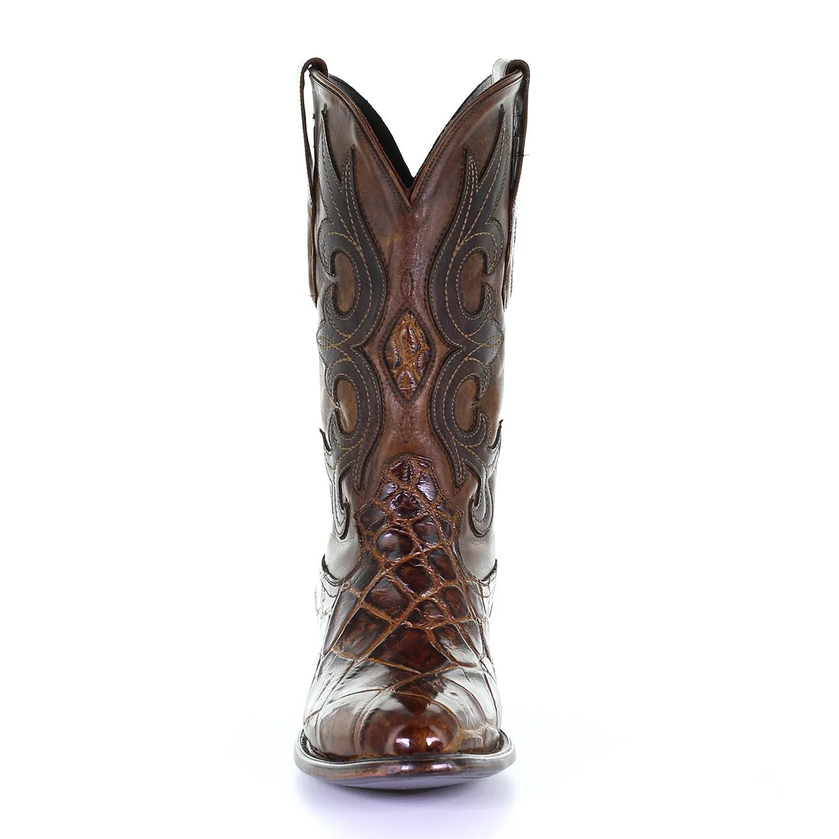 M2133 - Montana brown dress cowboy alligator boots for men