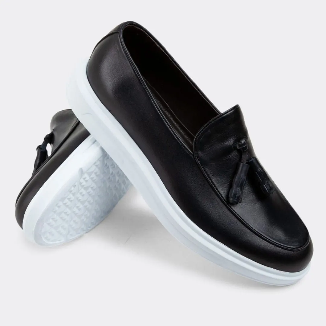 Madasat Navy Blue Leather Loafer - 177 |