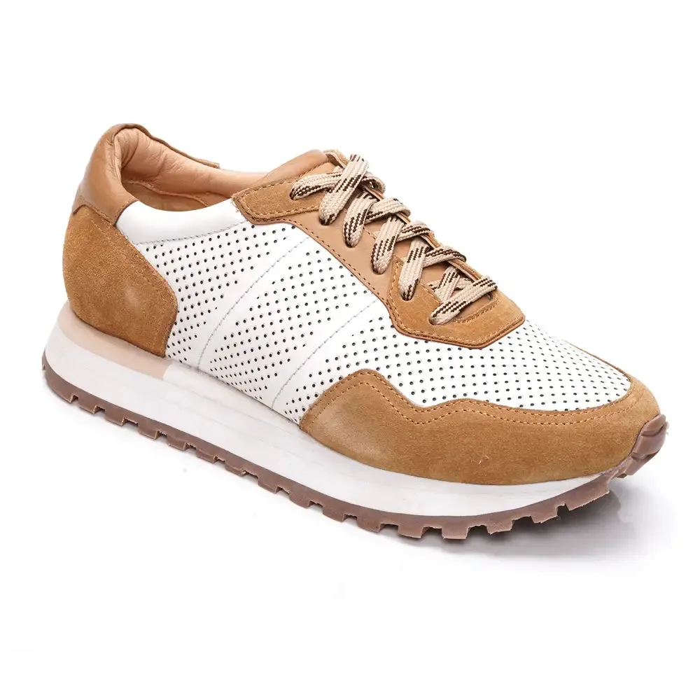 Mccoy Enzo Leather Men's Joggers Beige and White
