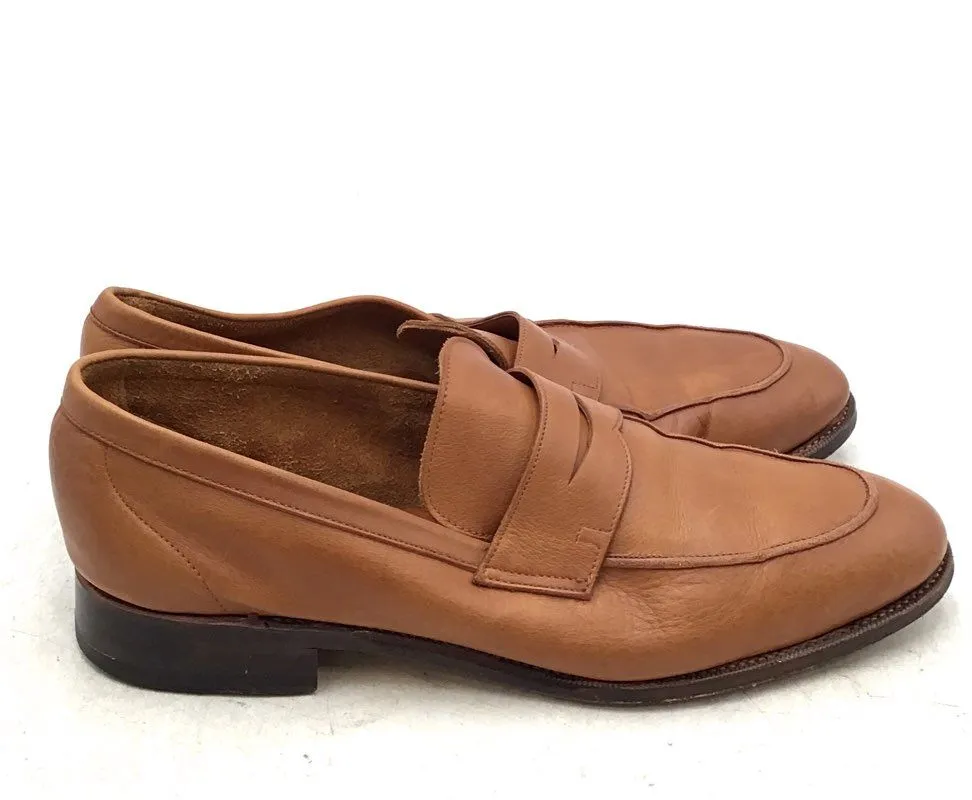 Meermin Men's Cognac Soft Calf Brown Slip-On Loafer Dress Shoes - Size 8