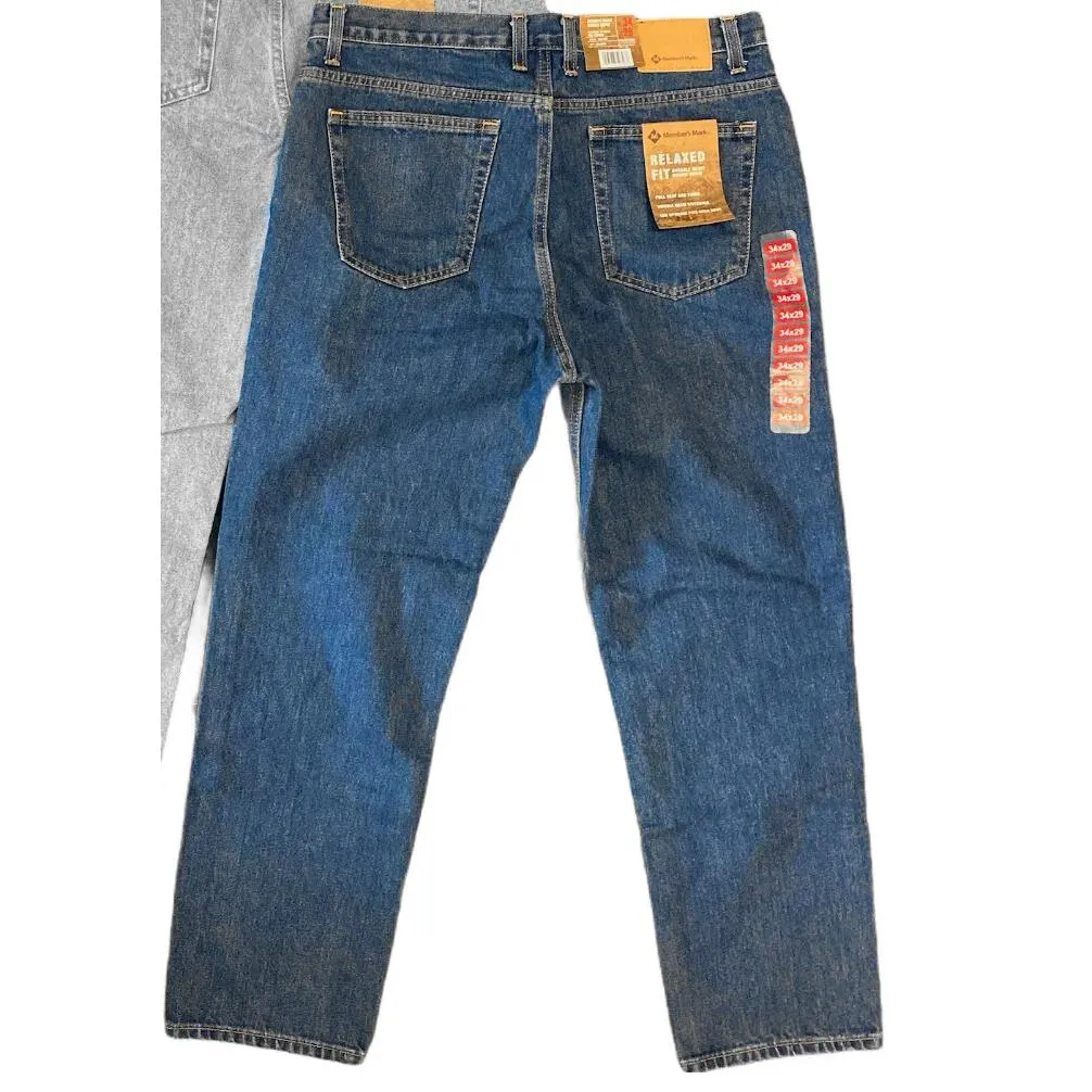 Member's Mark Men's Heavy Weight Denim Relaxed Fit 5-Pocket Jeans Medium Wash