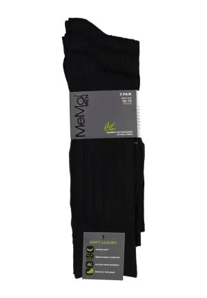 Memoi Bamboo Men's Ribbed 3 Pair Socks MM-460